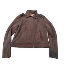 Philosophy Faux Suede Moto Jacket Gray Size S Euc