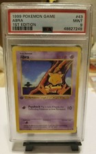 Pokemon 1999 Abra 1st Edition 1999 #43 Mint PSA 9 Graded Card