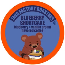 Java Factory Blueberry Shortcake Single-Cup Flavored Coffee,Keurig 2.0, 40 Count
