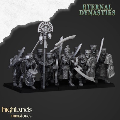 Eternal Dynasties Ancient Guard Swords x20 Highlands Miniatures 3d Printed
