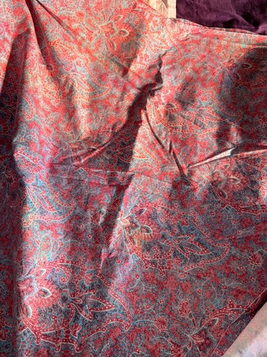 VTG RALPH LAUREN MEREDITH Blue Label RED & BLUE PAISLEY FLAT TWIN SHEET - Picture 11 of 16