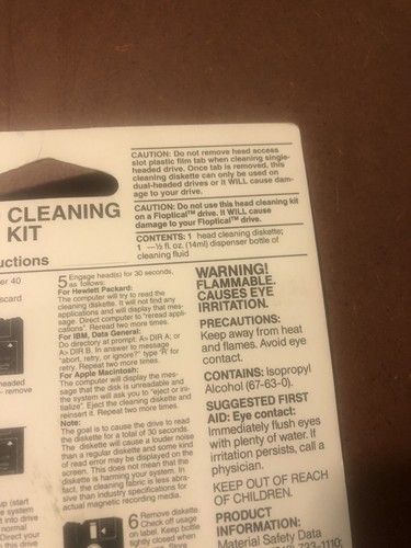3M Head Cleaning Diskette Kit Original Sealed Package - Picture 12 of 12