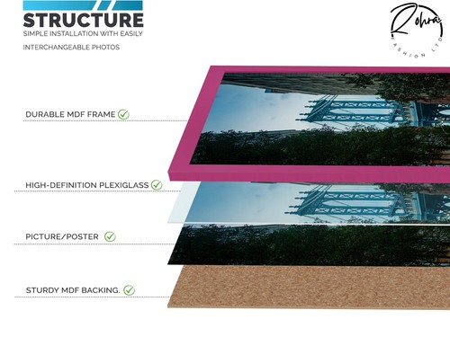Large Poster Frames With White Matt | Various Sizes All Colors | Acrylic Front - Picture 3 of 120