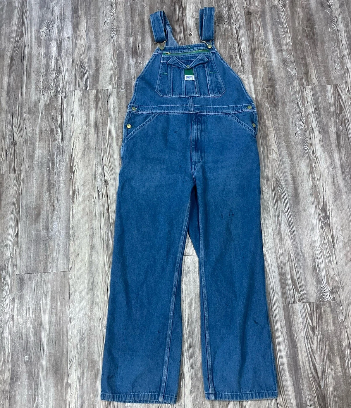 VTG Liberty Bib Overalls Men's 38x27 Work Wear Carpenter Utility DISTRESSED
