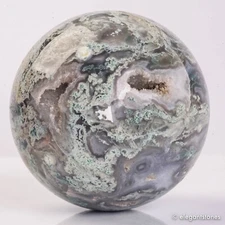 1327g101mm Moss Agate Sphere Crystal Natural Aquatic Plant Water Grass Reiki Bal