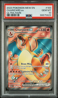 PSA 10 GEM MINT Charizard EX #183 Ultra Rare Full Art 2023