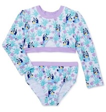 Disney BLUEY Swimsuit Set Toddler Girls Rash GuardTankini 2T 3T 4T Bingo Dog NWT
