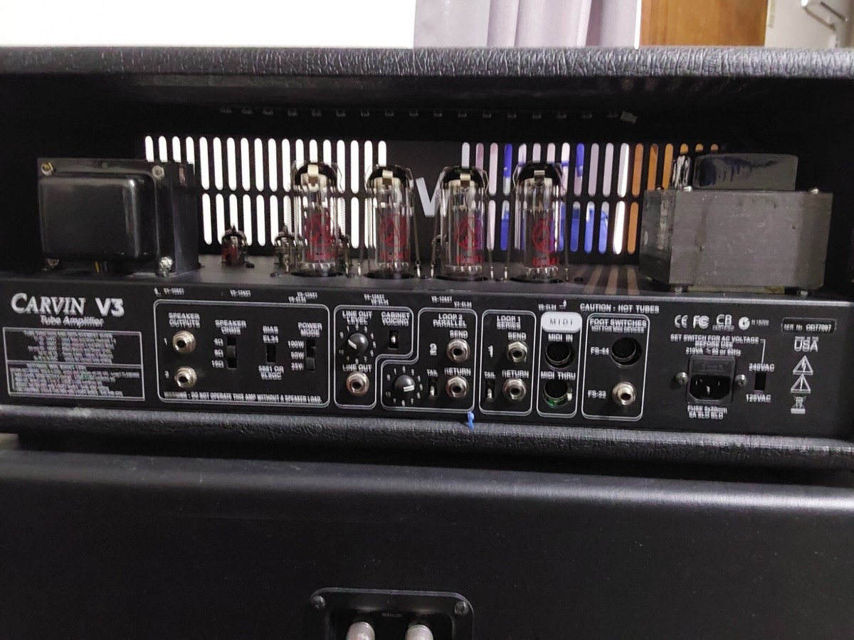 Carvin V3 100 Watt, 3-Channel All Tube Amp Head w/Flight