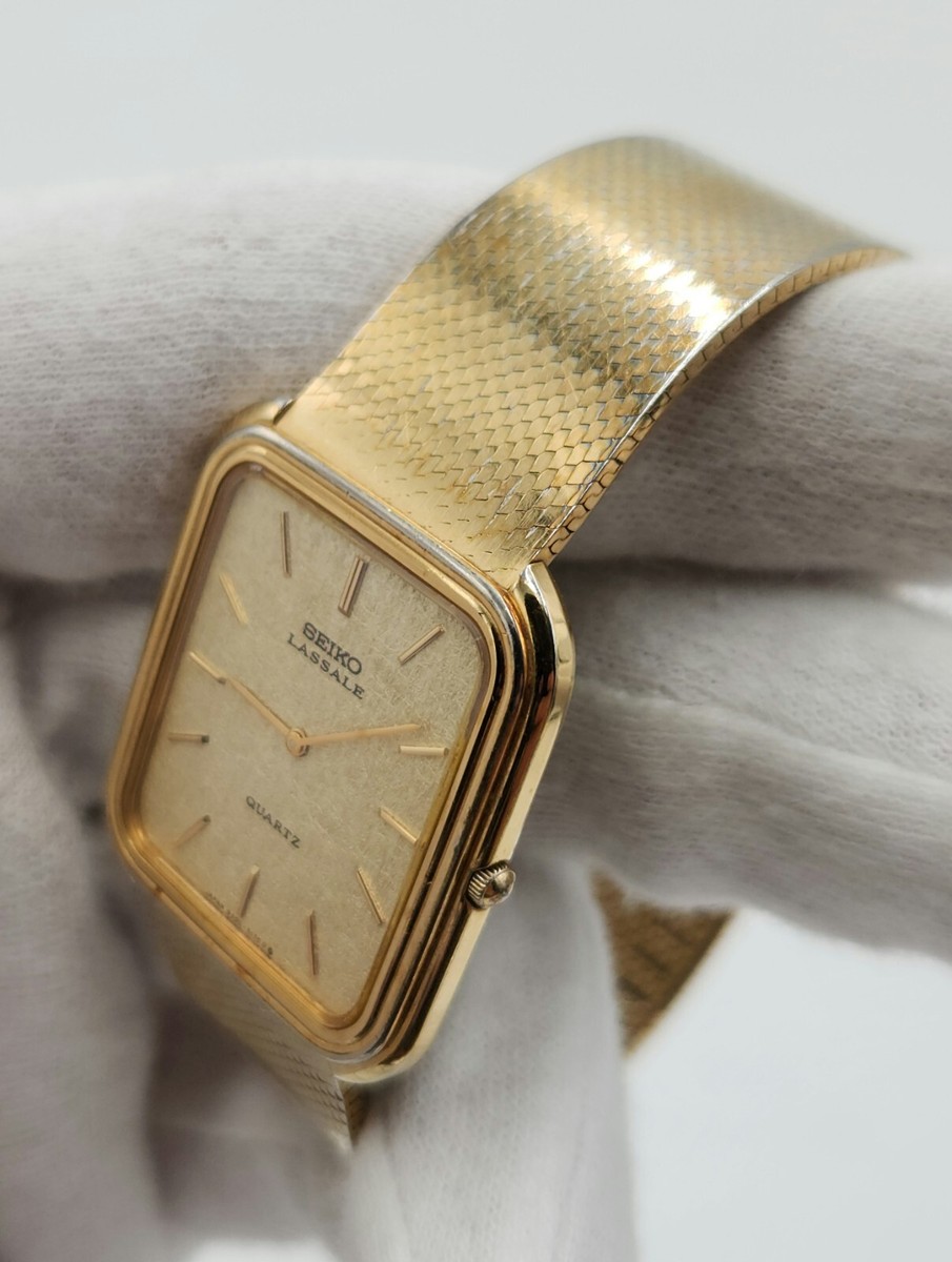 【SEIKO】希少 LASSALE クォーツ Vintage Lassale Quartz Seiko Watch. Double Folding Bank to