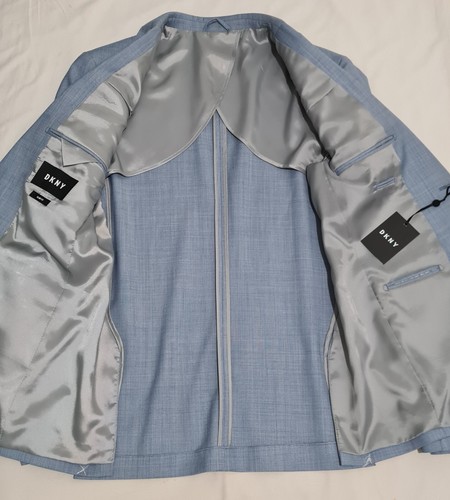 DKNY Moss Bros Wool Blend Suit Jacket Blazer Blue Size uk 40 eu 50 - Picture 4 of 6