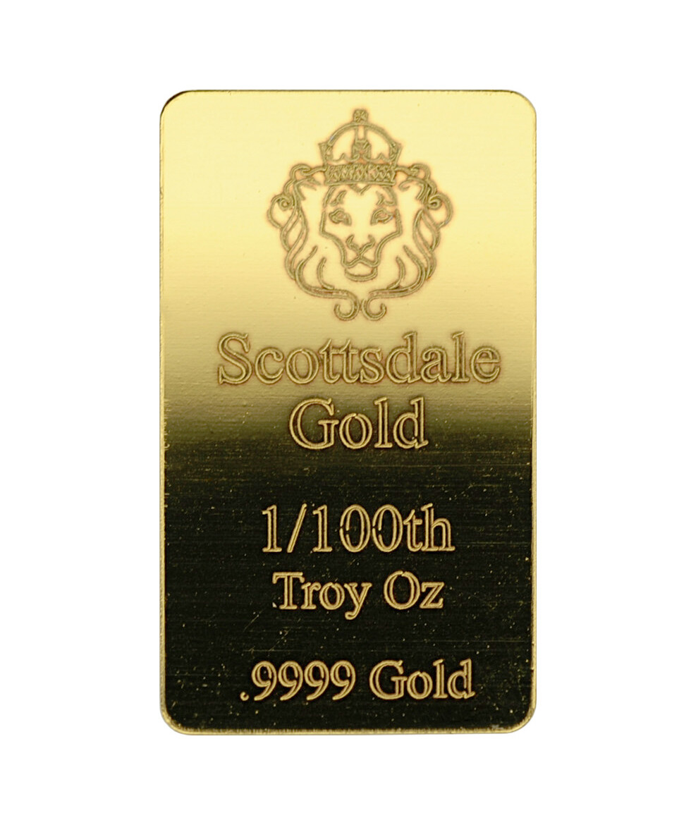 *NEW!* 1/100 oz .9999 Gold Bar by Scottsdale Mint Fractional Gold