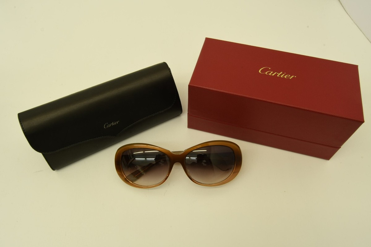 Authentic Cartier Sunglasses C Decor 57 16 135 Brown  display picture 3