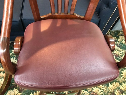 Mikhail Darafeev Nomad Swivel Barstool Leather Seat Cherry Set of 2 Barstools - Picture 3 of 12
