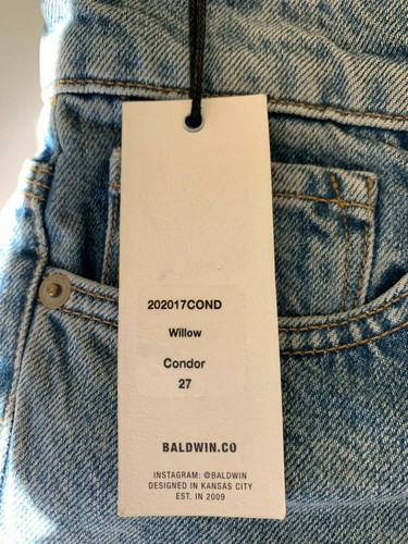 NEW BALDWIN Kansas City Denim Jeans Willow Mid Rise Flare Two Tone USA Blue 27 - 第 12/14 張圖片