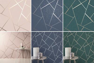 Edle Dekor Quarz Fraktal Tapete Struktur Metallic Marine Rosa Grün Silber