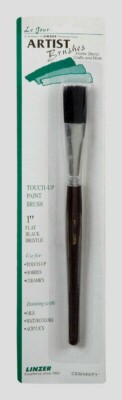 Linzer 1'' FLAT Touch-Up PAINT BRUSH Black Bristles Hobby Ceramics C9304-9 NEW!