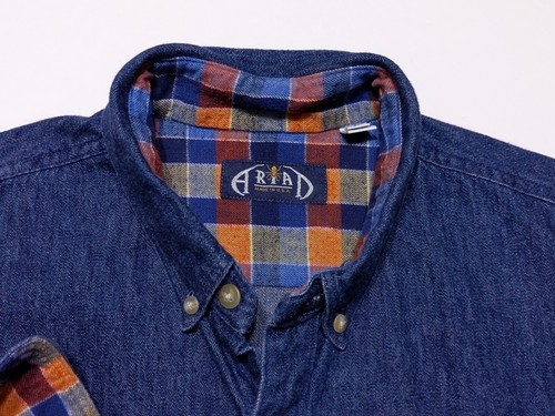 Vintage Ariad Virginia Cavaliers Long Sleeve Denim Shirt Made USA Blue Large L - Picture 6 of 10