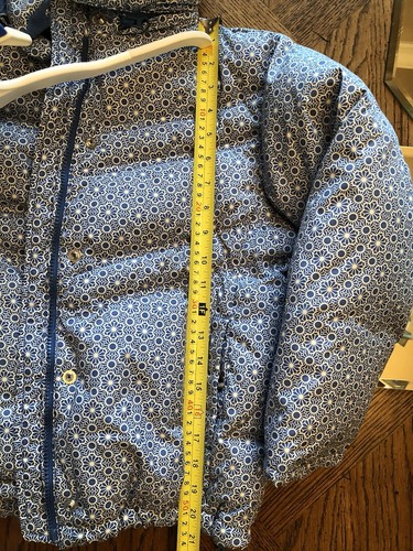 Baby Gap Down Coat M 7-8 w/NWT Mittens M 7-8 Winter Jacket Blue Ditsy Floral - Picture 6 of 20