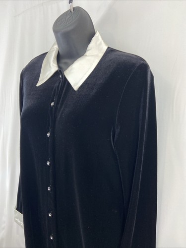 Ronni Nicole Women 10P Black Velour Satin Cuffs/Collar Gothcore Wed USA NWT - 第 5/10 張圖片