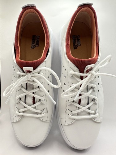 Samuel Hubbard Herren 9M Flight Sport Sneaker weiß Leder mit rotem Futter - Bild 2 von 4
