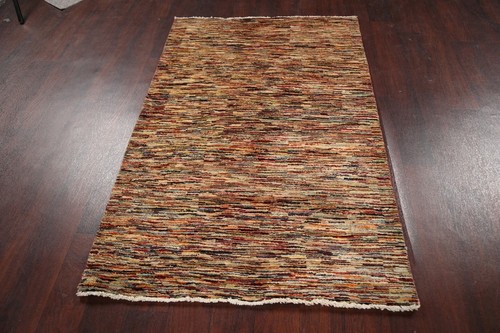 Modern Striped Gabbeh Kashkoli Distressed Oriental Hand-knotted Area Rug 3'x5' - Picture 16 of 21