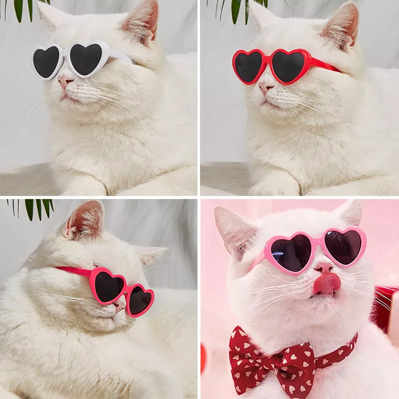 Small Pets Heart-shaped Sunglasses For Pet dog cats Funny Glasses Photo  Props