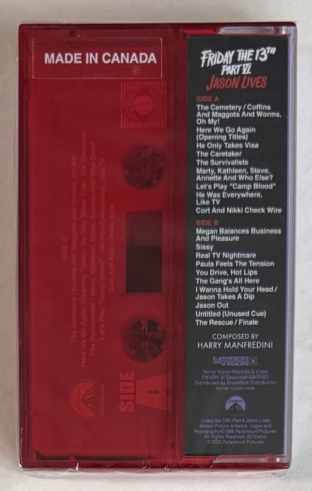 FRIDAY THE 13TH PART 6 JASON LIVES * HARRY MANFREDINI * LIMITED EDITION CASSETTE - Image 2 of 4