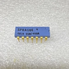 Sprague USN7400A IC microchip DIP-14 vintage from 1968!! Gold plated legs NEW