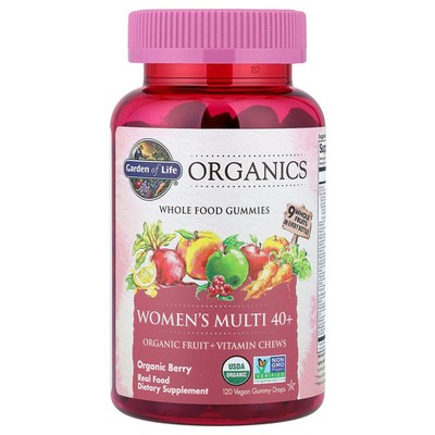 Organics, Women's Multi 40+ Gummies, Organic Berry, 120 Vegan Gummy Drops
