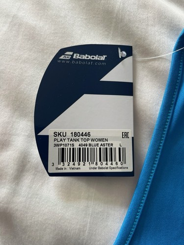 Babolat Fiber Dry Tank Women's Size L Blue - Picture 3 of 6