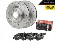 FOR AUDI A8 SQ5 TDI TFSI 8RB 2009 - FRONT DRILLED GROOVED BRAKE DISCS PADS 380MM