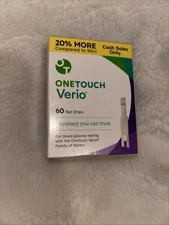 New One Touch Verio Glucose Diabetic Test Strips 60 Ct Exp 2027