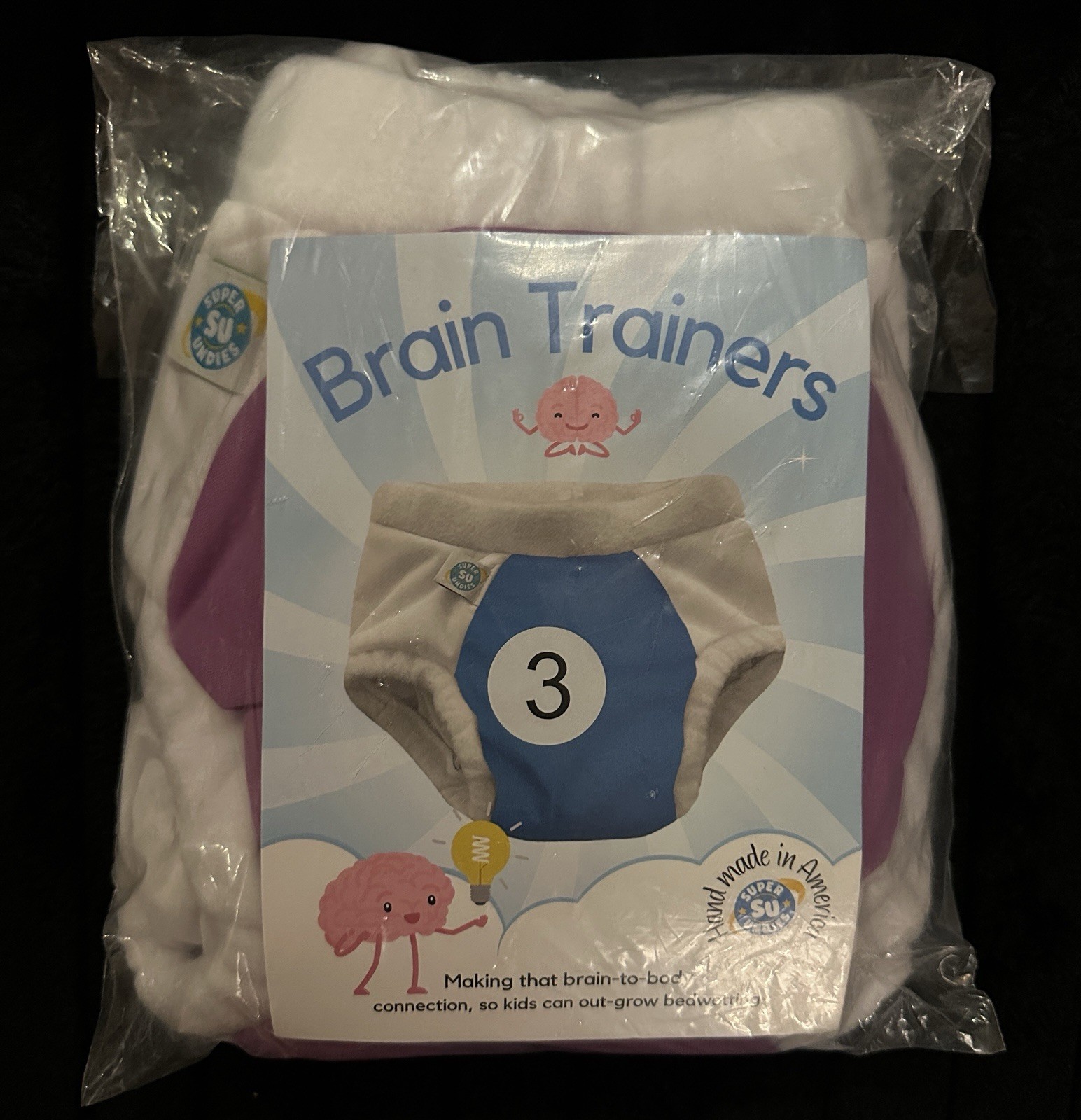 Super Undies - Brain Training Special Needs Size 3 (2 Pack) Made In U.S.A. 🇺🇸