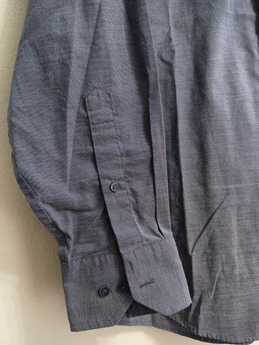 Structure Modern fit Blue striated dress shirt button down large 16-16 1/2 34-35 - Picture 4 of 9