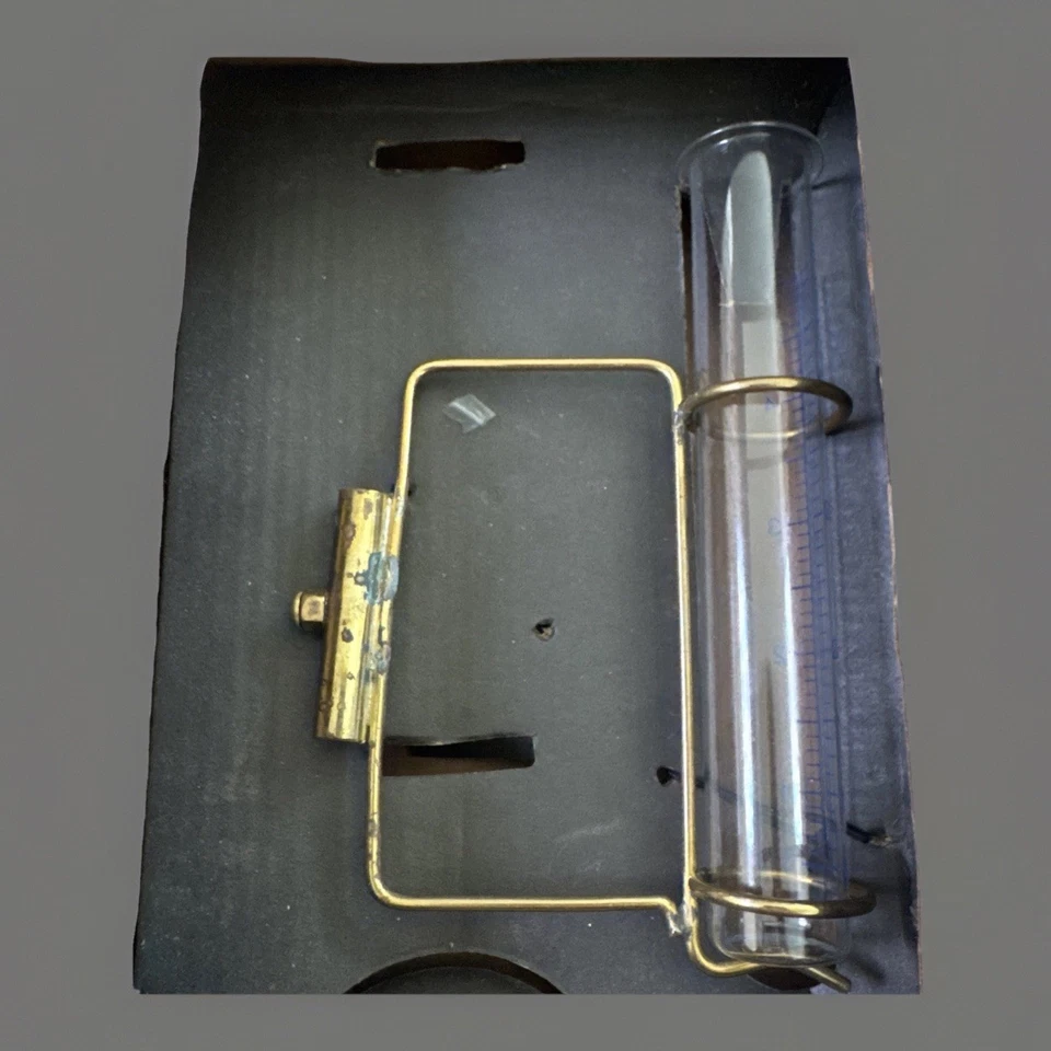 古代涂鸦黄铜雨量表带玻璃管和盒-花园庭院装饰 — 第 2/4 张图片