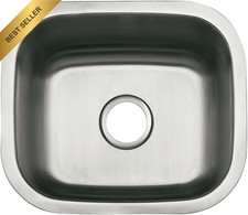 16x16in Undermount Bar Sink Single Bowl 18 Gauge Brushed Stainless Steel