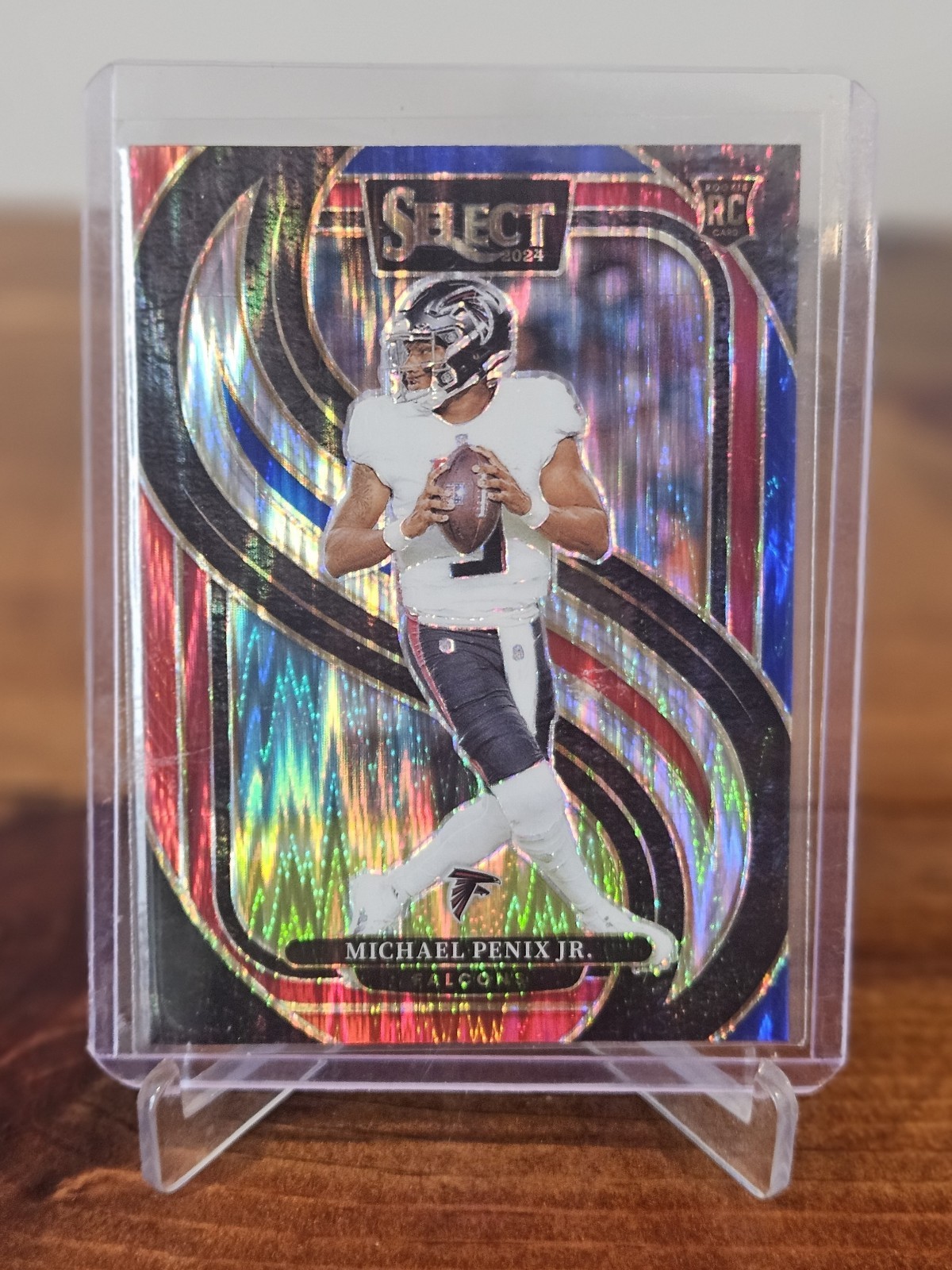 2024 Panini Select Premier - Michael Penix Jr. #110 Red & Blue Shock Prizm (RC)