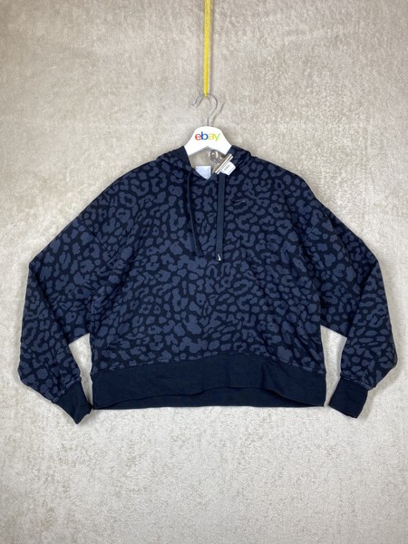 Nike Pullover Hoodie Cropped Sweatshirt Jumper Size XS Womens Leopard LongSleeve