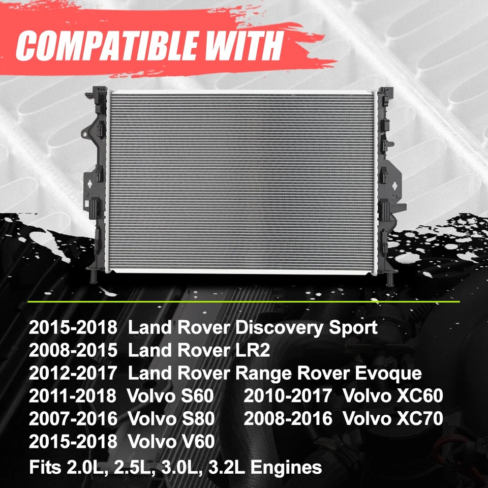 {DPI13180} OE Style Aluminum Core Cooling Radiator for Volvo S60 S80 XC60 04-18 - Image 3 of 4