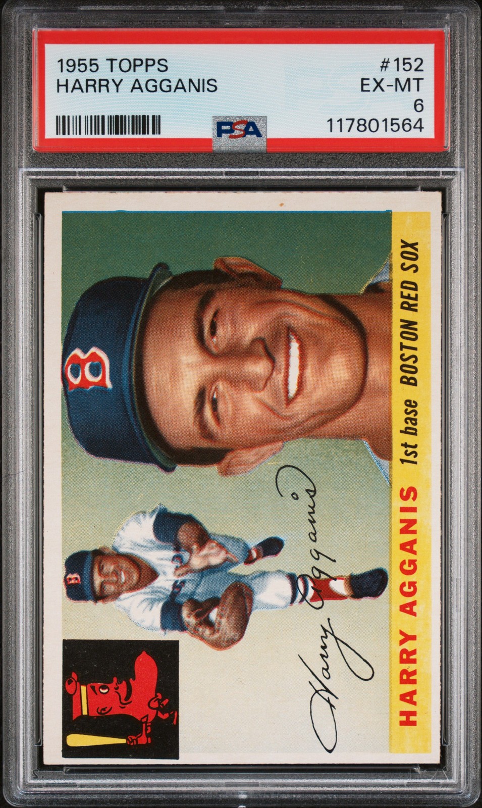 1955 TOPPS #152 HARRY AGGANIS PSA 6