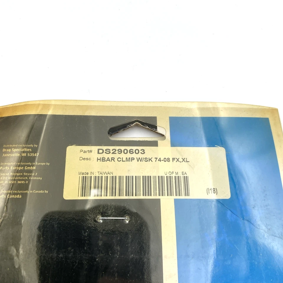 Abrazadera de manillar Drag Specialties DS-290603 cromada lisa Harley Softail XL Dyna Foto 2 de 4