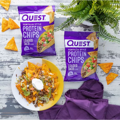 Quest Tortilla Style Protein Chips, Loaded Taco Flavor, Baked, Low Carb ...