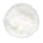  15.5'' White Round Faux Fur Rug, Fluffy Soft Rug Cushion for Chair, 1pcs White