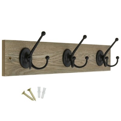 Robuste rustikale Garderobe 6 Haken Wandmontage 54 cm Tri Eisenmäntel, Jacken