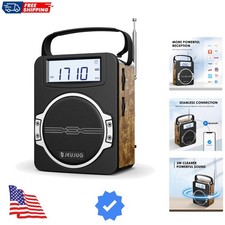Radio Portable AM FM Digital Radios Clock Radio with Bluetooth 5 Watts Loud S...