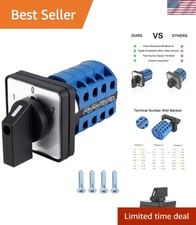 LW28-20 Changeover Switch - 3-Position Rotary Selector with 16 Terminals 550V...