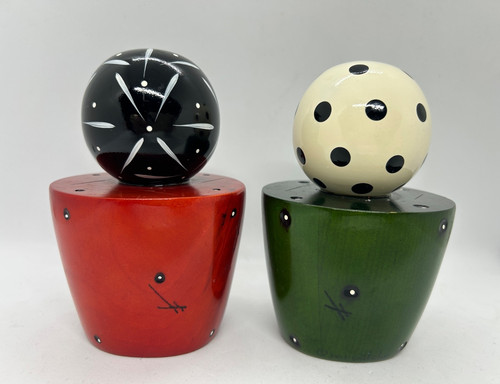 Vintage 2001 Signed Robert Wilhelm/William Bounds Pop Art Salt & Pepper Shakers