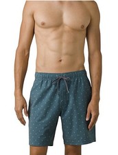NEW Prana Men Metric E-Waist Short Swim Trunk Boardshort Blue SZ L