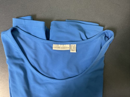 Susan Graver Liquid Knit Sleeveless Tank Top Blue Size 2X New - Picture 4 of 5