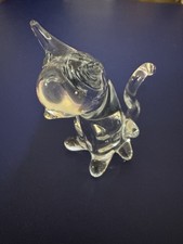 Clear Glass Cat Figurine